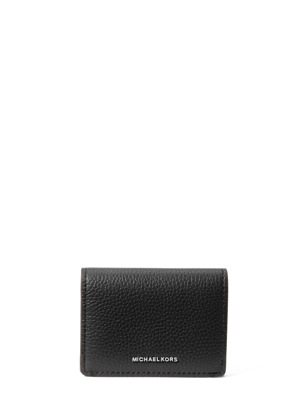 8473 Jet Set Small Flap Card Case, Silver-Tone Hardware/Pebble